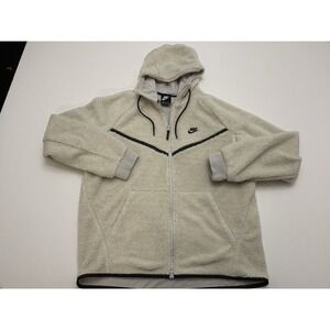 Nike Men's NSW Tech Fleece Sherpa Windrunner Jacket Cream White Size XXL